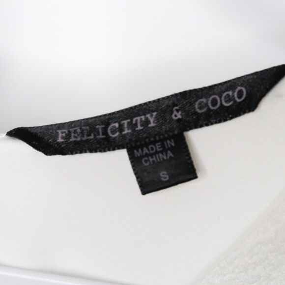 Felicity & Coco Shift Mini Dress Size Small White 3/4 Sleeve 60's Minimalist 70s - Picture 3 of 9